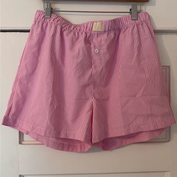 Pink and White Striped Cotton Boxer Shorts Size XL - Picture 4 of 5